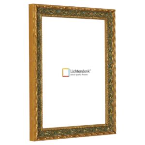 Barok Fotolijst - Goud met Groen, 18x18cm