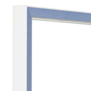 Fotolijst Louvre – Lichtblauw – Zilveren randje - Witte zijkant, 50x70cm