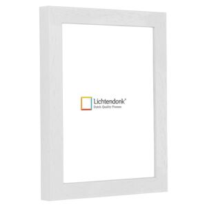Fotolijst - Wit - Vierkant profiel met zichtbare houtnerf, 13x18cm
