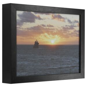 Fotolijst - Zwart met zichtbare houtnerf - 7 cm hoog profiel, 45x80cm