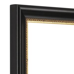 Klassieke Fotolijst - Zwart met gouden structuurbies, 14,8x21cm(a5)