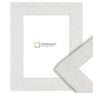 Moderne Witte Fotolijst met Houtnerf - Strak Design (4 cm breed), 24x30cm