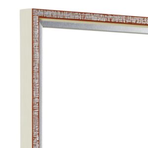 Fotolijst – Oranjebruin met Zilver - Witte zijkant - Smal Lijstprofiel, 15x23cm