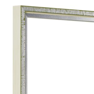 Fotolijst – Pastel Groen met Zilver - Witte zijkant - Smal Lijstprofiel, 42x59,4cm(a2)
