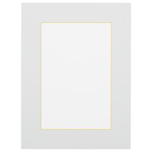 Passe-partout - Wit met gele kern, 18x18cm