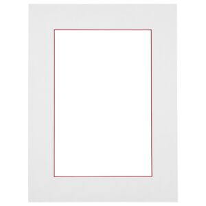 Passe-partout - Wit met rode kern, 14,8x21cm(a5)