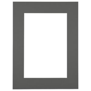 Passe-partout - Staalgrijs met witte kern, 18x18cm