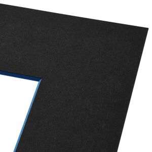 Passe-partout - Zwart met blauwe kern, 18x18cm