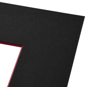 Passe-partout - Zwart met rode kern, 24x30cm